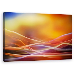Tablou canvas - Apus De Soare, Abstract, Culoare, Lumina, Linii, Valuri, 50 x 80 cm