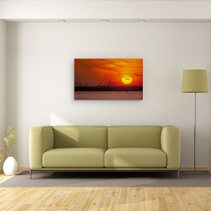 Tablou canvas - Apus De Soare Portul New York, Avion, 50 x 80 cm - Img 4
