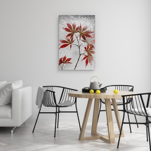 Tablou canvas - Artar Rosu, Frunze, Artar Rosu, Frunza, Inghet, Gheata, 60 x 90 cm - Img 4
