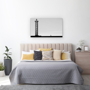 Tablou canvas - Asista, Peisaj, Arhitectura, Alb-Negru, Far, Turn, 50 x 80 cm - Img 3