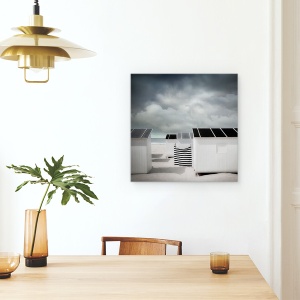 Tablou canvas - Asteptand Vara, Peisaj, Nori, Plaja, Baraca, Mare, 90 x 90 cm - Img 4