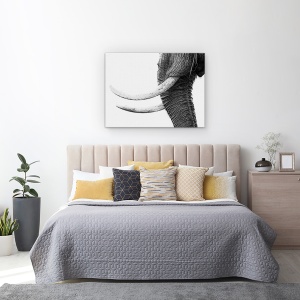 Tablou canvas - Aur Alb, Elefant, Salbatic, Natura, Animale, Africa, 75 x 100 cm - Img 3