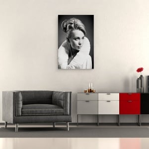 Tablou canvas - Aurora, Alb-Negru, Portret, Moda, Femeie, Persoana, 60 x 90 cm - Img 2