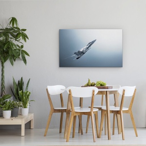 Tablou canvas - Avion, Airshow, Avion, Gri, Nori, Luptator, 50 x 80 cm - Img 4