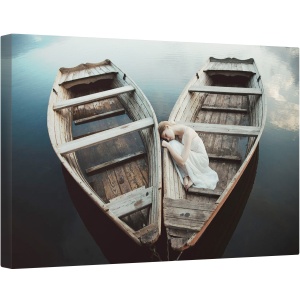 Tablou canvas - Barca Cu Vasle, Lemnos, Lac, 40 x 60 cm