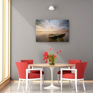 Tablou canvas peisaj marin cu bărci pe apă liniștită