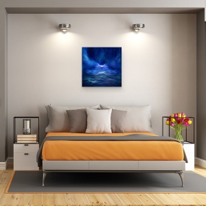 Tablou canvas - Basm, Albastru, Apa, Fum, Abstract, 60 x 60 cm - Img 3