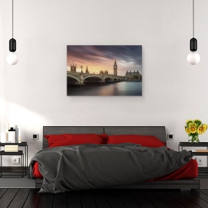 Tablou canvas - Big Ben, Londra, Oras, Arhitectura, Londra, Pod, Peisaj Urban, 80 x 120 cm - Img 3