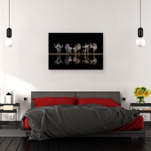 Tablou canvas - Bivoli Langa Apa In Noapte, Africa, Safari, 80 x 120 cm - Img 3