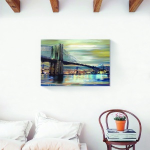 Tablou canvas vintage Brooklyn Bridge, 60x90 cm