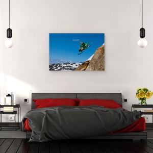 Tablou canvas - Cadere Libera, Snowmobil, Motorsport, Motor, Freeride, Actiune, 60 x 90 cm - Img 3
