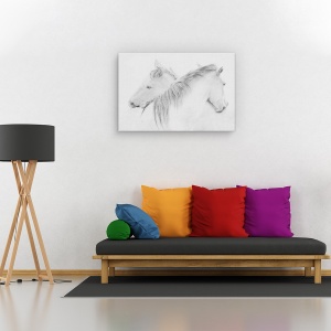 Tablou canvas - Cai, Animal, Cal, Dragoste, Prietenie, 60 x 90 cm - Img 2