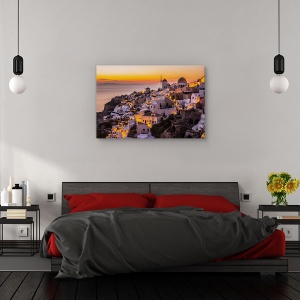Tablou canvas - Calispera Santorini, Peisaj, Grecia, Amurg, Munte, 80 x 120 cm - Img 3