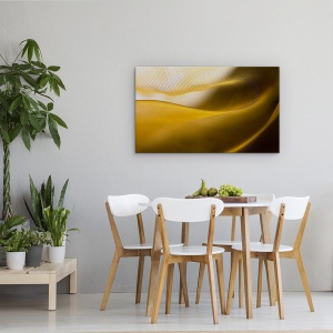 Tablou canvas - Campuri De Aur, Abstract, Aur, Neted, Matase, 50 x 80 cm - Img 4