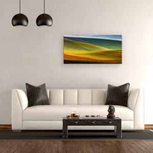 Tablou Canvas - Campuri De Primavara, Domenii, Straturi, Dealuri, 50 x 100 cm - Img 2