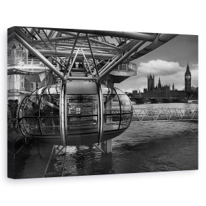Tablou canvas - Cand trecutul intalneste viitorul, Londra, Westminister, London Eye, 60 x 90 cm