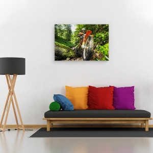 Tablou canvas - Carpath Enduro, Motocicleta, Cursa, Actiune, Perspectiva, Roata, 60 x 90 cm - Img 2