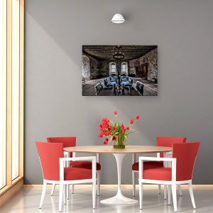 Tablou canvas - Casa De Piatra , Vechi, Medieval, Castel, Camera, Candelabru, 40 x 60 cm - Img 4