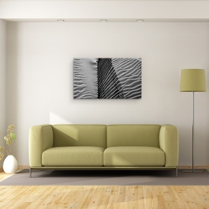 Tablou canvas - Casa Pe Plaja, Peisaj, Abstract, Gard, Model, Alb-Negru, 50 x 80 cm - Img 2