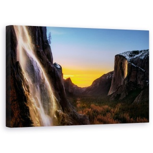 Tablou canvas - Cascada Dubla, Yosemite, Licurici, Cadere, California, 50 x 80 cm