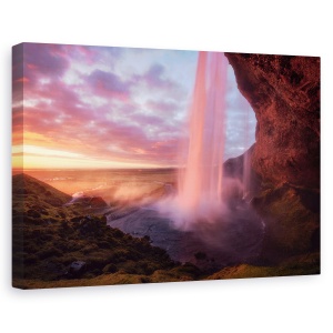 Tablou canvas - Cascada Inflacarata, Apa, Rau, Parau, Apus De Soare, 80 x 120 cm