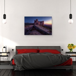 Tablou canvas - Castelul Aunqueospese, Medieval, Spania, Apus De Soare, 60 x 90 cm - Img 3