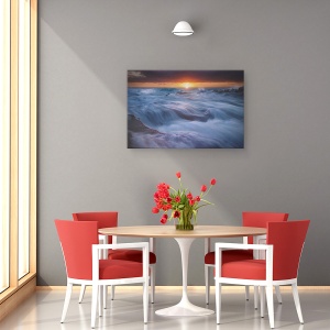 Tablou canvas - Catifea Albastra, Mare, Apa, Apus De Soare, 60 x 90 cm - Img 4