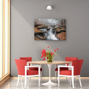 Tablou decorativ peisaj natură cu ceață matinală pe canvas