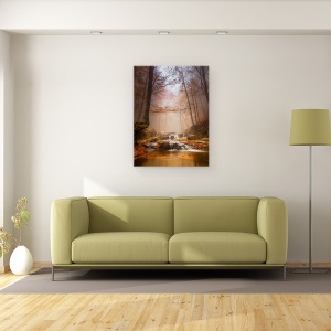 Tablou canvas - Ceata Mistica, Ceata, Rau, Toamna, Munte, Montseny, 60 x 80 cm - Img 2