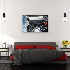 Tablou canvas - Cerul Din Ochii Tai, Femeie, Portret, Rochie, Moda, Lumina, 60 x 90 cm - Img 3