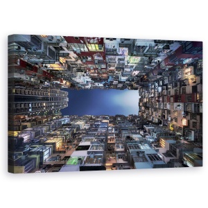 Tablou canvas - Cladiri Stup, China, Urban, Peisaj Urban, Hong Kong, Oras, 50 x 80 cm