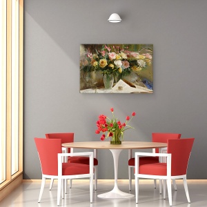 Tablou canvas - Cometa, Reflectie, Oglinda, Pictura, Flori, Trandafiri, 60 x 90 cm - Img 4