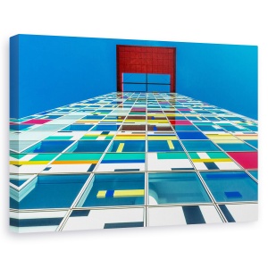 Tablou canvas - Culori, Perspectiva, Fatada, Arhitectura, Ferestre, Perete, 60 x 90 cm