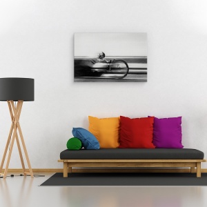 Tablou canvas - Cursa, Alb-Negru, Ciclism, Sport, Miscare, Motocicleta, Sport, 80 x 120 cm - Img 2