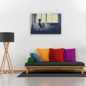 Tablou canvas - Dansatoare, Japonia, Femeie, Fereastra, sedinta, Scaun, 80 x 120 cm - Img 2
