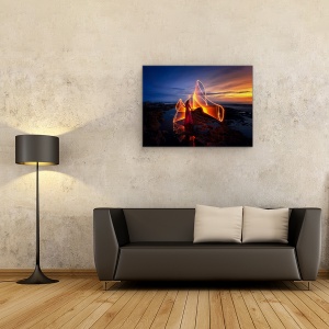 Tablou canvas - Dansul Luminii, Noapte, Portret, Trasee Luminoase, 60 x 80 cm - Img 2
