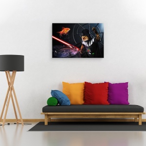 Tablou canvas - Darth Sushi, Domnul, Sith, Sabie Laser, Sabie, Peste, Taiere, 80 x 120 cm - Img 2