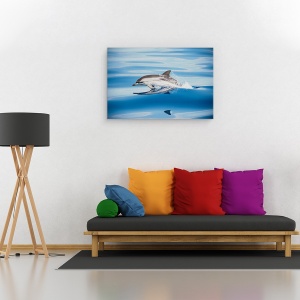 Tablou canvas - Delfinul In Dungi, Delfin, Mare, Natura, Salbatic, Delfini, 40 x 60 cm - Img 2