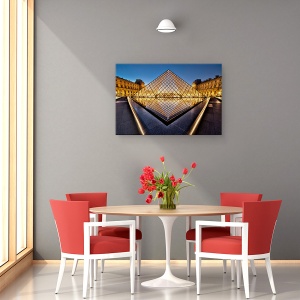 Tablou canvas - Diamantul, Arhitectura, Luvru, Piramida, Paris, Sticla, 60 x 90 cm - Img 4