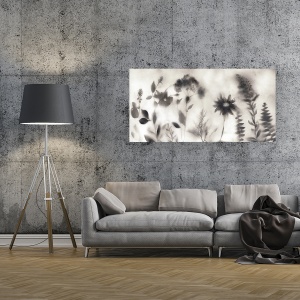 Tablou decorativ canvas flori sălbatice într-o dimineață cu ceață