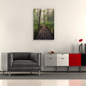 Tablou canvas - Dimineata Cetoasa, Punct, Pod, Frunze, Trecere, 60 x 90 cm - Img 2