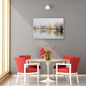 Tablou canvas - Dimineata De Ianuarie, Lacul Bohinj, Zori De Zi, Rau, Canal, 40 x 60 cm - Img 4