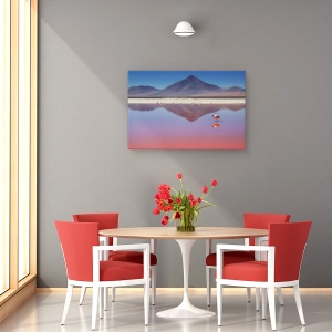 Tablou canvas - Dimineata Roz, Natura, Animal, Pasare, Flamingo, Salbatic, 40 x 60 cm - Img 4