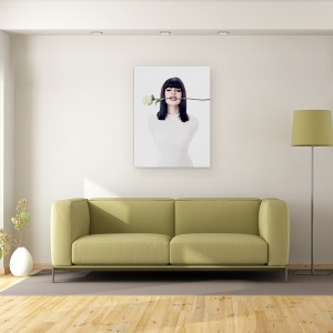 Tablou canvas - Dinti, Trandafir, Dinti, Gura, Floare, Flori, 50 x 70 cm - Img 2