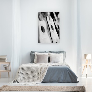 Tablou canvas - Diverse, Instrumente Muzicale, Chitare, Alb-Negru , 40 x 60 cm - Img 3