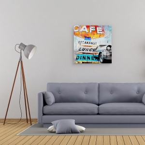 Tablou canvas - Diverse, Oferte speciale, Restaurant, Cafea, Retro Car, 90 x 90 cm - Img 2