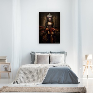 Tablou canvas - Doamna Noptii, Regina, Printesa, Moda, Negru, Intuneric, 40 x 60 cm - Img 3