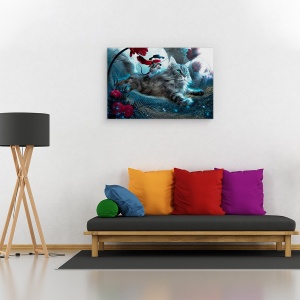 Tablou canvas - Eroul, Pisica, Soarece, Zorro, Umplut, 40 x 60 cm - Img 2