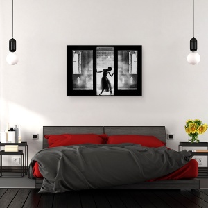 Tablou canvas - Esti Gata, Performanta, Portret, Alb-Negru, Fata, Skirt, 60 x 90 cm - Img 3