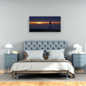 Tablou canvas - Farul Care Si-A Pierdut Lumina, Peisaj, Apa, Apus De Soare, Ocean, 50 x 100 cm - Img 3